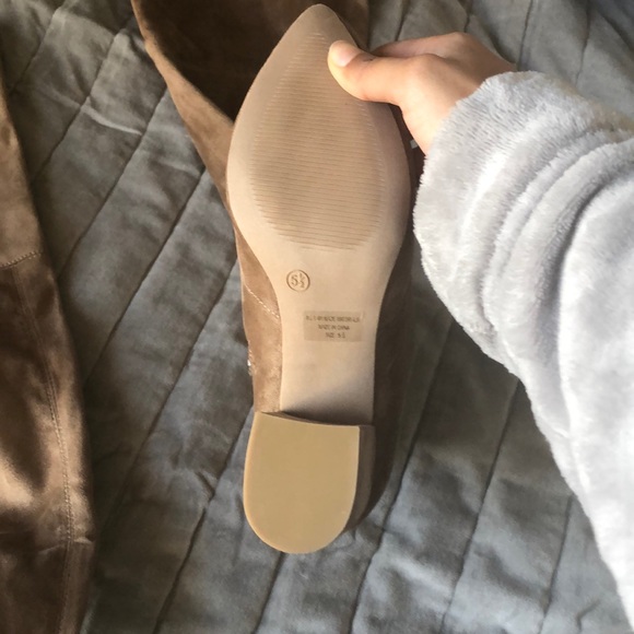 Regina - Women Tan suede over the knee boots